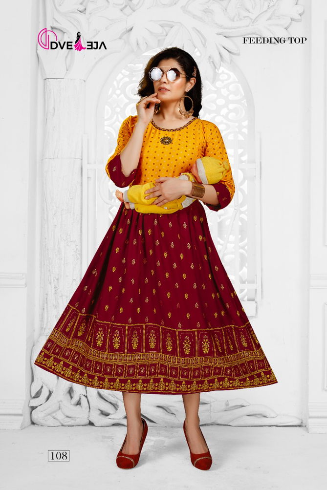 Dveeja Hazel Ethnic Wear Heavy Rayon Designer Anarkali Kurti Collection